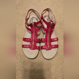 Rialto Pink Gladiator Sandals with Stud Accents